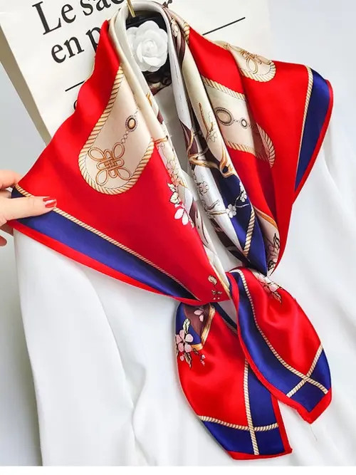 SILKSILKY 100% Mulberry Silk Printed Square Shawl Scarf in Red at Nordstrom | Nordstrom