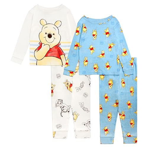 Disney Unisex 4-piece Snug-fit Cotton Pajama Set, Soft & Cute for Kids, 24M | Amazon (US)
