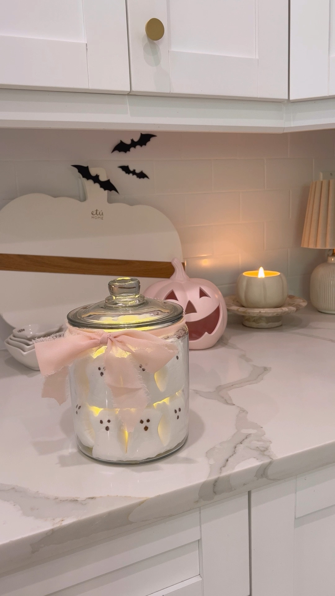 The cutest DIY Halloween decor! 👻

Peeps marshmallow ghosts, glass jars, kitchen decor, fall home decor, twinkly lights, amazon finds, Target finds, threshold, pumpkin candle, mini lamp, etu board, bat decals, Halloween diy, fancythingsblog 

#LTKHalloween #LTKSeasonal #LTKhome