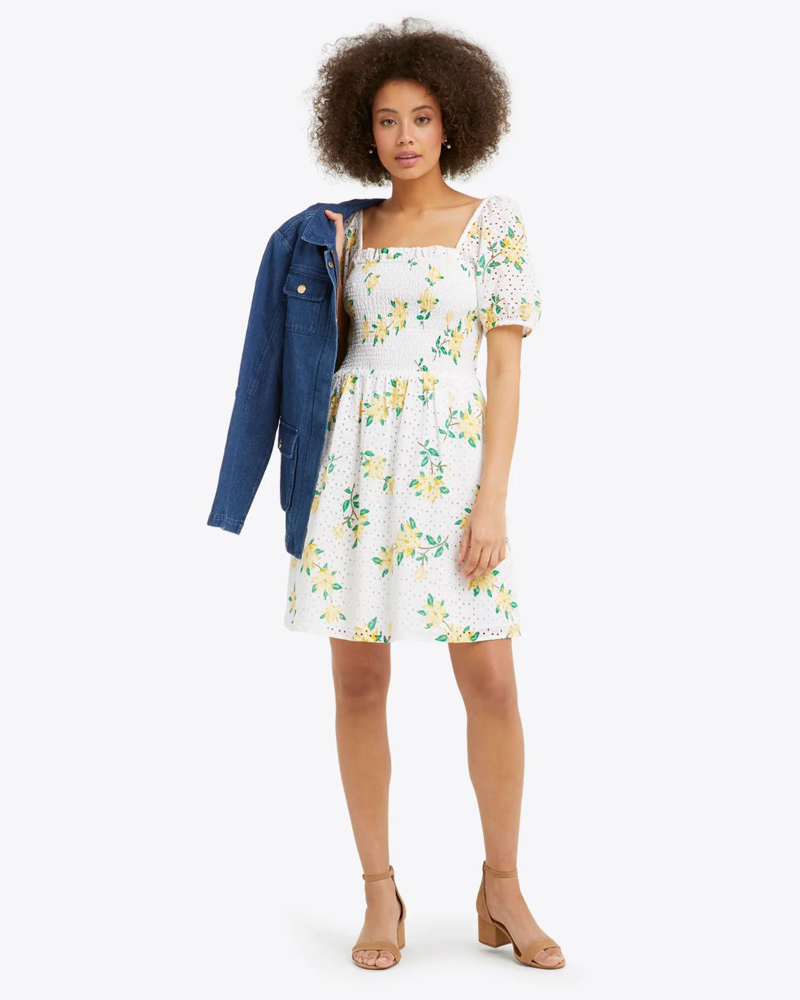 Cam Smocked Dress in Magnolia Eyelet | Draper James (US)