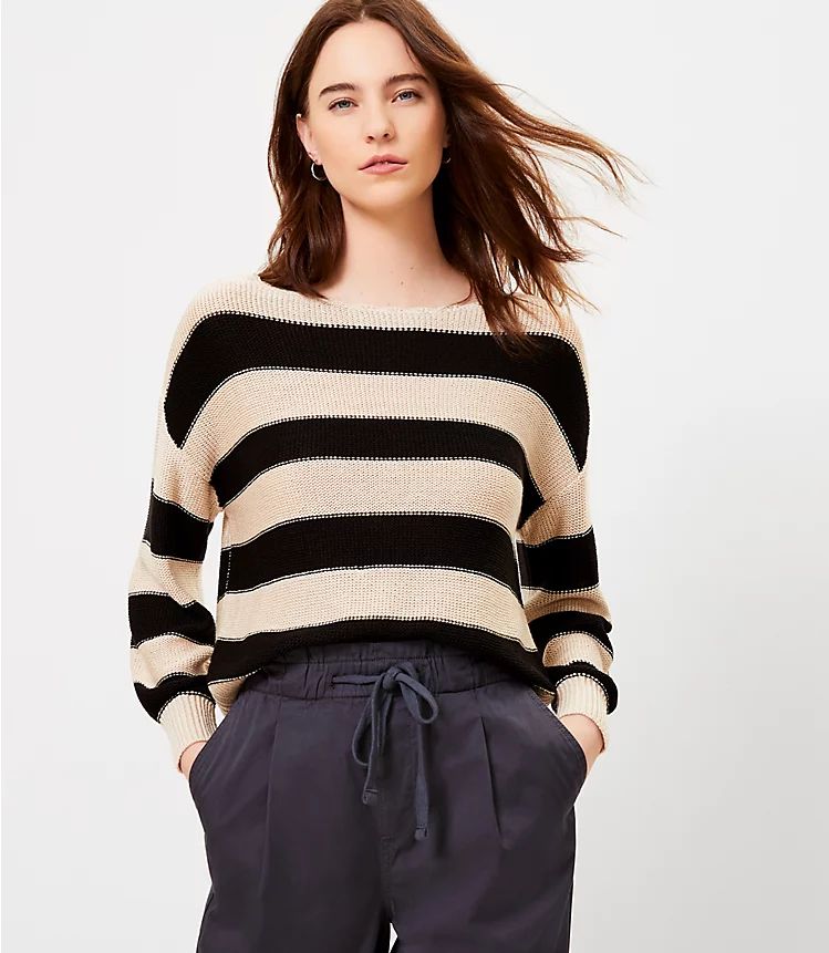 Striped Boatneck Sweater | LOFT | LOFT