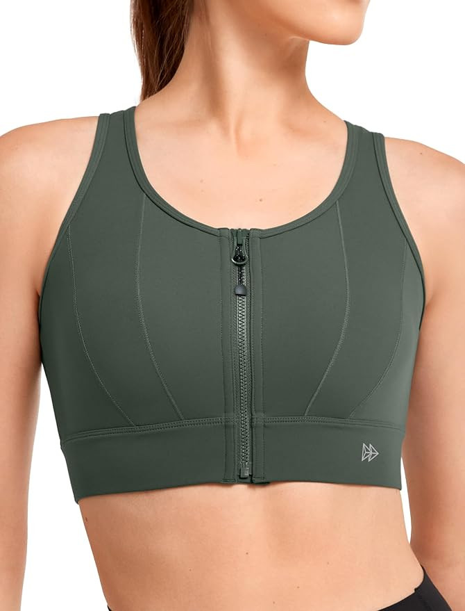 Yvette Front Closure Sports Bras for Women High Support Bust Supportive Sports Bra High Impact fo... | Amazon (US)