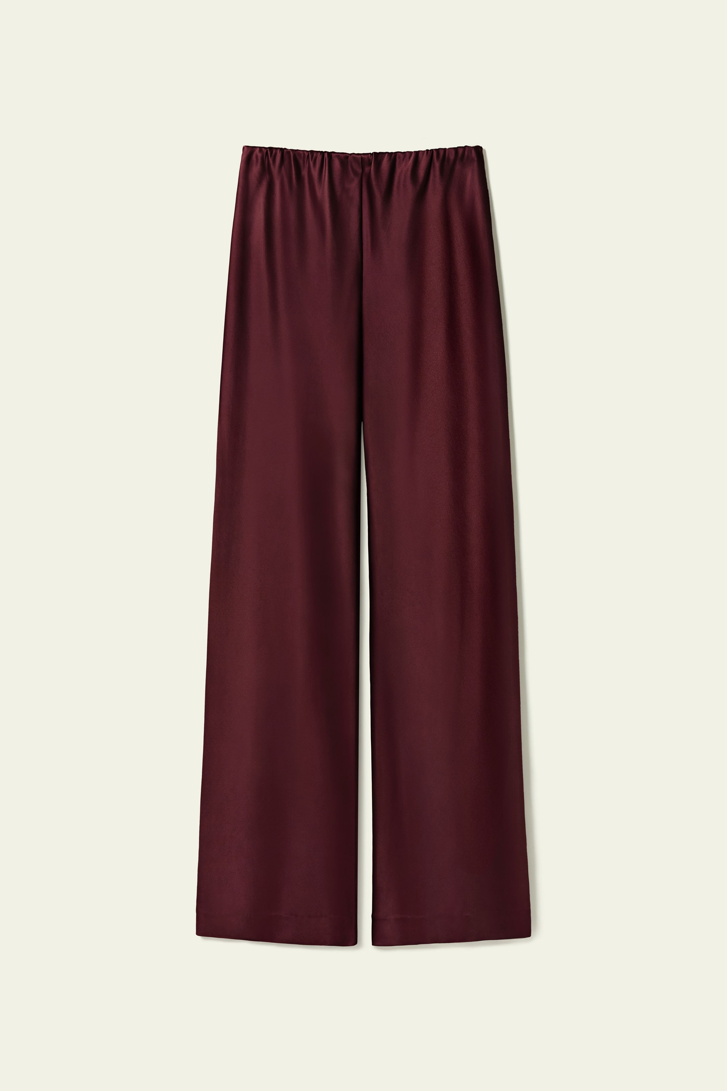 Straight-Leg Silk Satin Pants | LilySilk