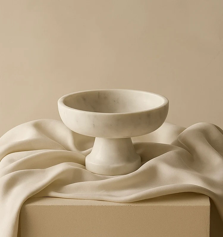 Elysian Marble Footed Bowl | Pepper + Vetiver