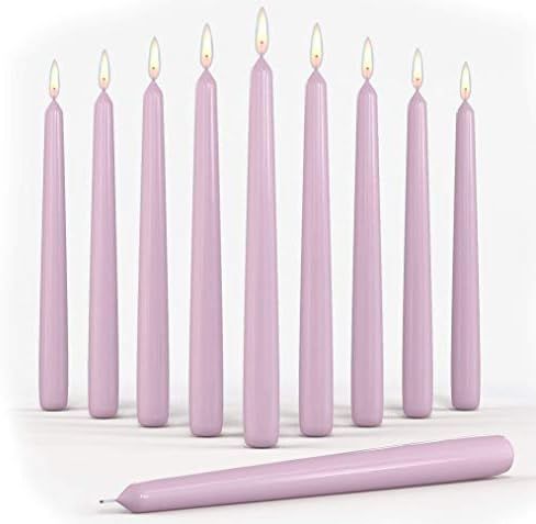 Amazon.com: Set of 10 Pink Dinner Taper Candles 10 Inch Unscented Tall Dripless Candlesticks Bulk... | Amazon (US)