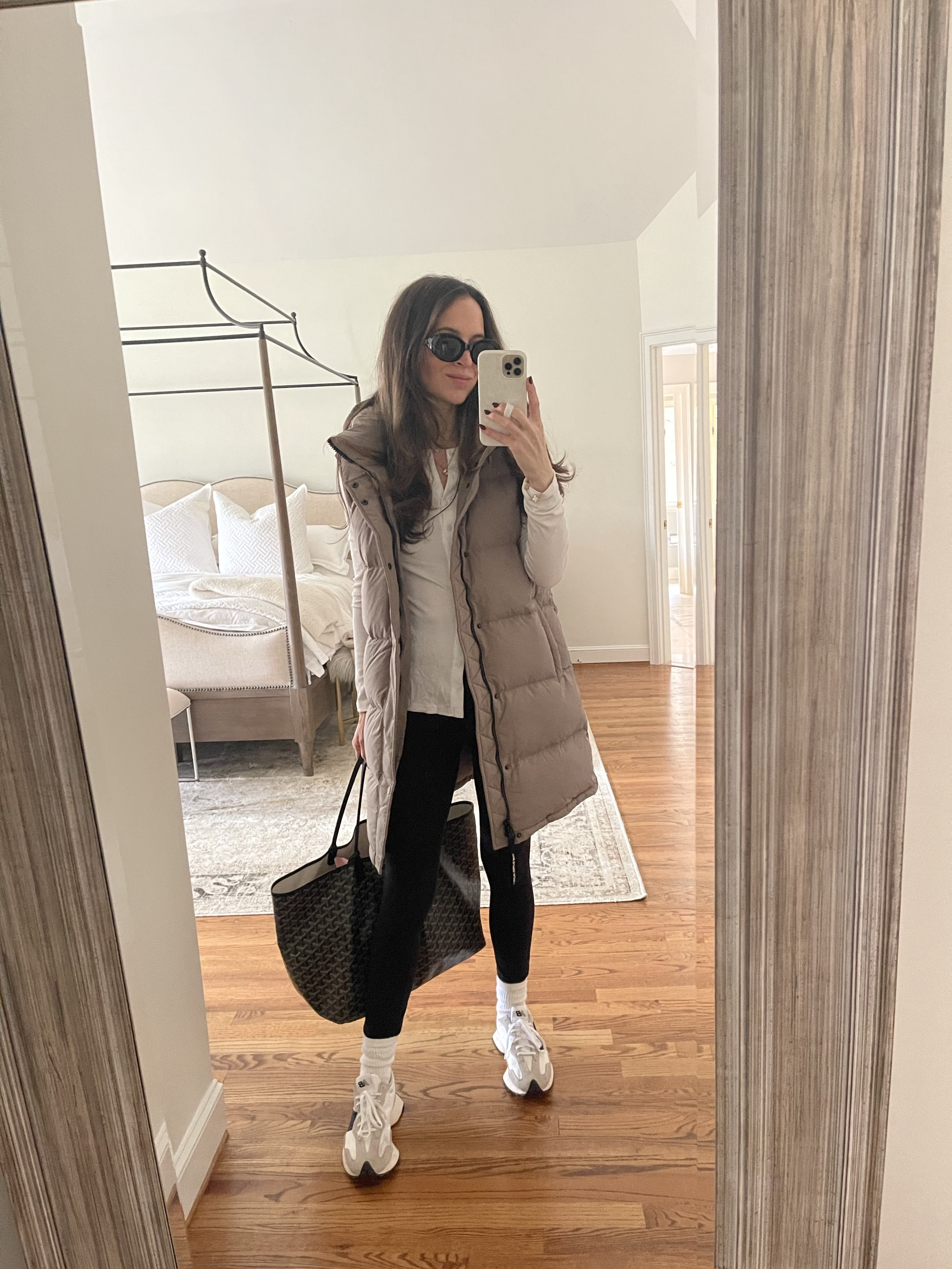 Easy fall outfit with leggings and Aritzia SuperPuff vest! Runs large, consider sizing down for more fitted look. I’m in size S here, could have done XS  

#LTKSeasonal #LTKShoeCrush #LTKFitness