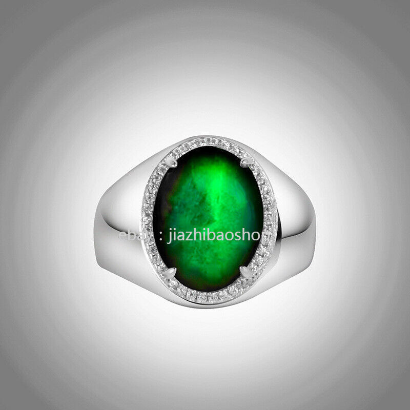 Certified 925 STERLING SILVER BLACK AND CLEAR JADEITE JADE RING SIZE Adjustable | eBay | eBay US