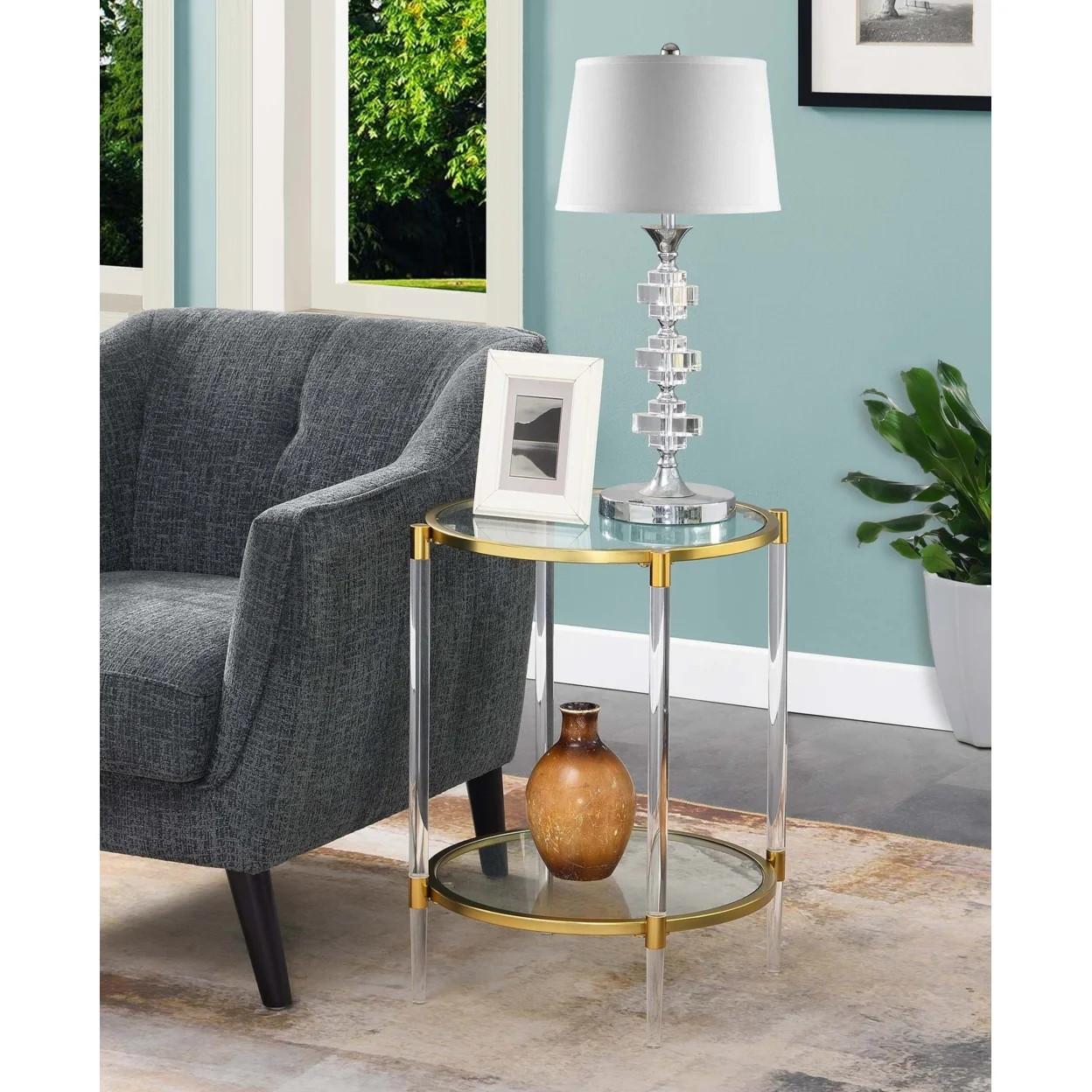 Royal Crest Acrylic Glass End Table - Walmart.com | Walmart (US)