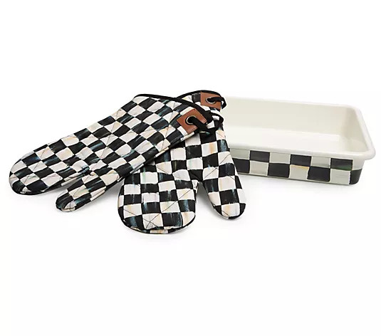 MacKenzie-Childs Courtly Check Baking Set | QVC