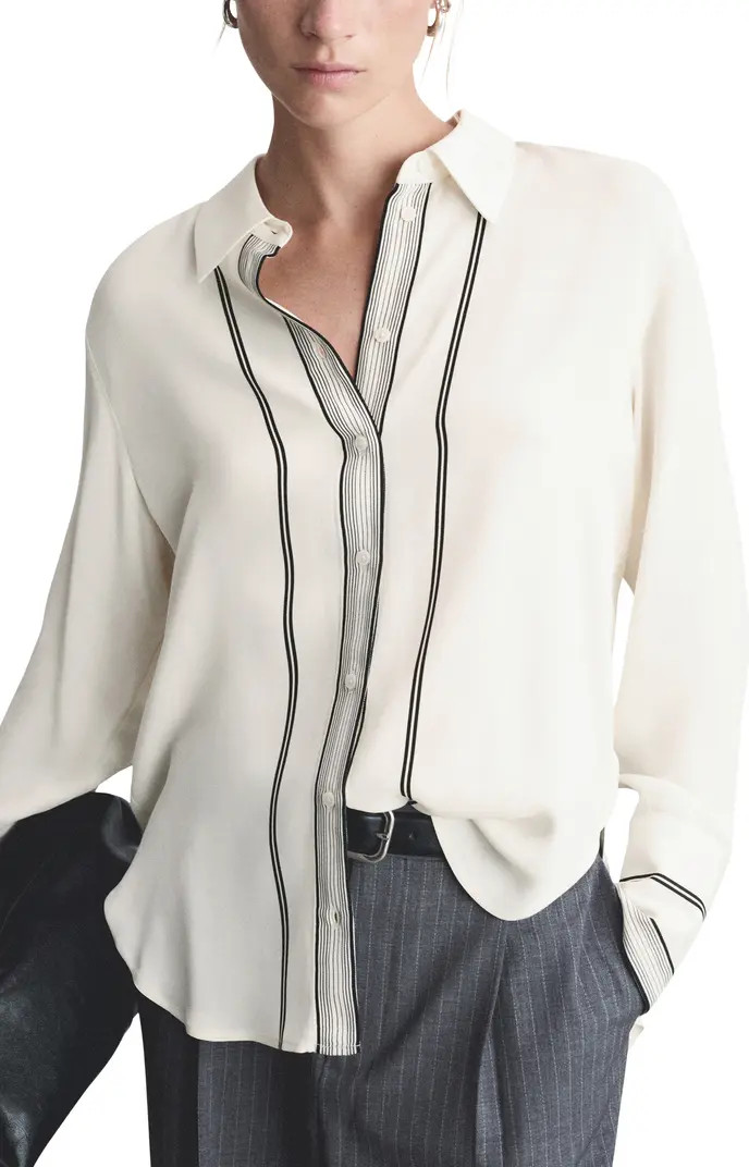 MANGO Stripe Button-Up Shirt | Nordstrom | Nordstrom