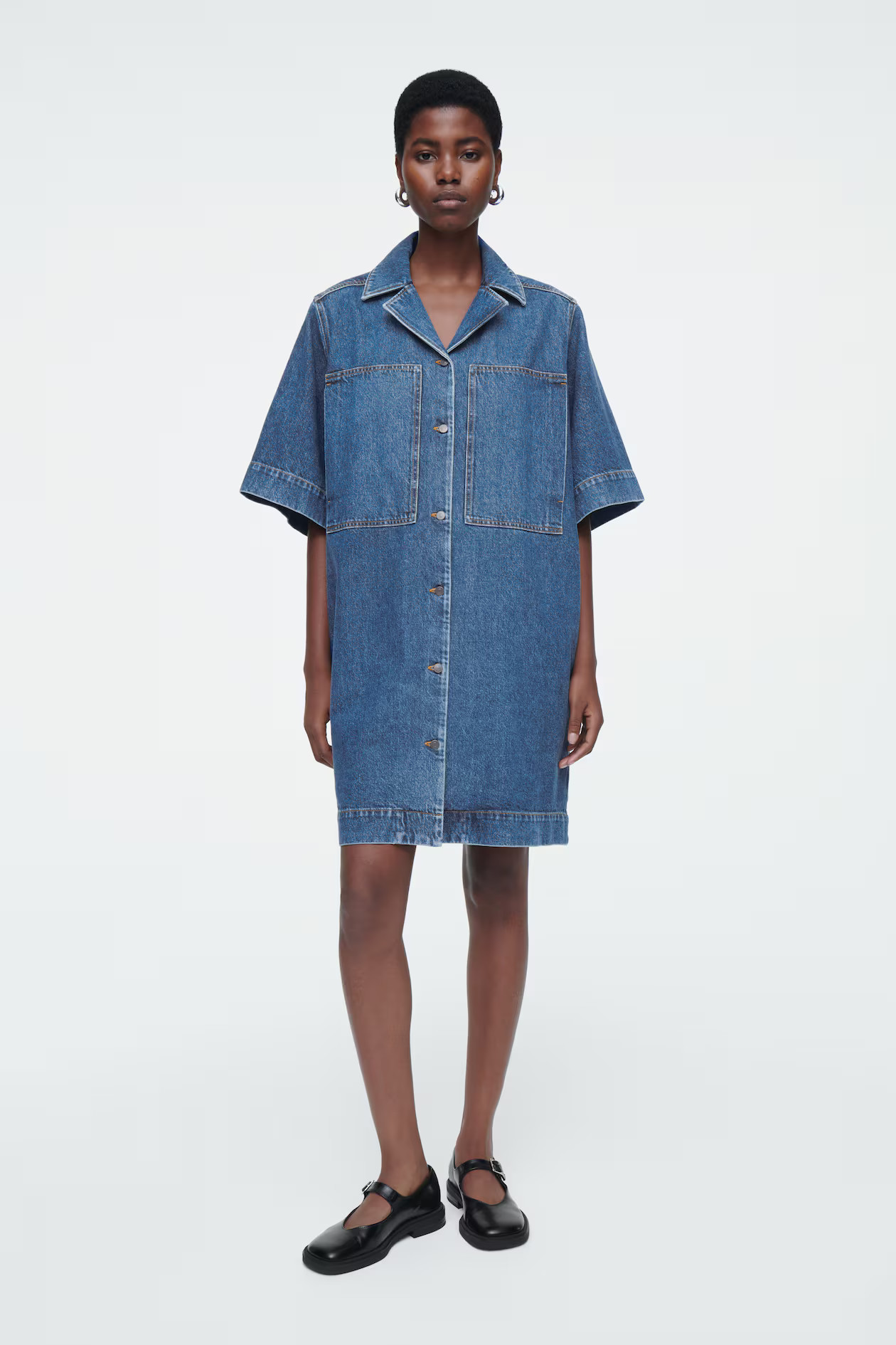 MINI DENIM SHIRT DRESS | H&M (UK, MY, IN, SG, PH, TW, HK)