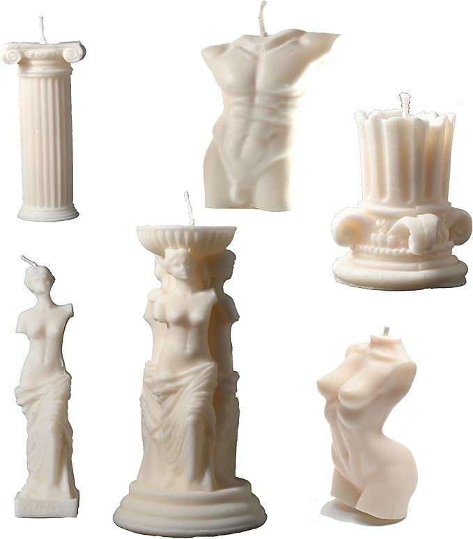 6-Pack Venus Candle, Ancient Greek Candle Set, Female Body Candle, Greek Goddess Candle, Ancient ... | Amazon (US)