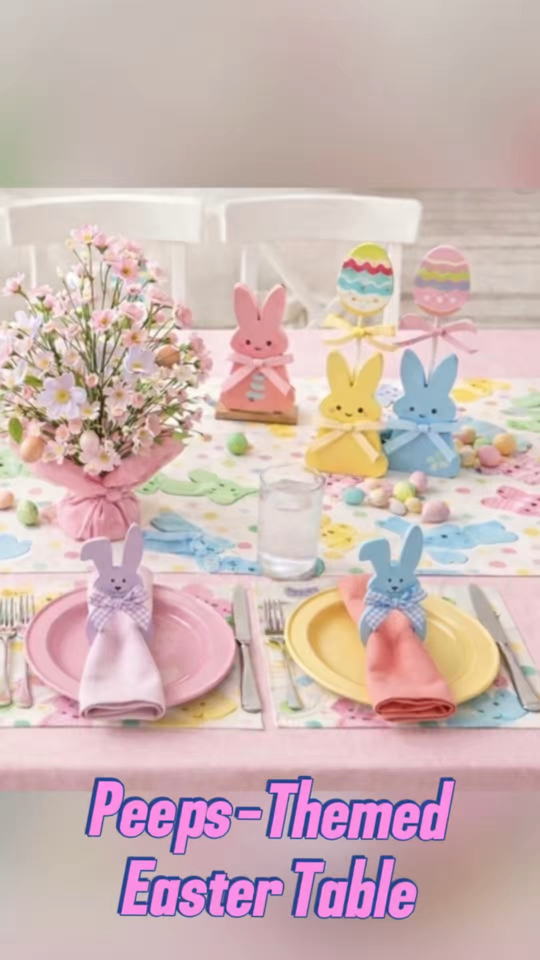 I asked AI to help design this Peeps-inspired Easter table using individual decor pieces to create the look. 🐰🌸

There are a few tiny AI quirks if you look closely… but it turned out pretty adorable. 

Would you set a table like this for Easter brunch?

#eastertablescape
#easterdecor
#easter
#easterinspiration
#Peeps
#LTKFind
