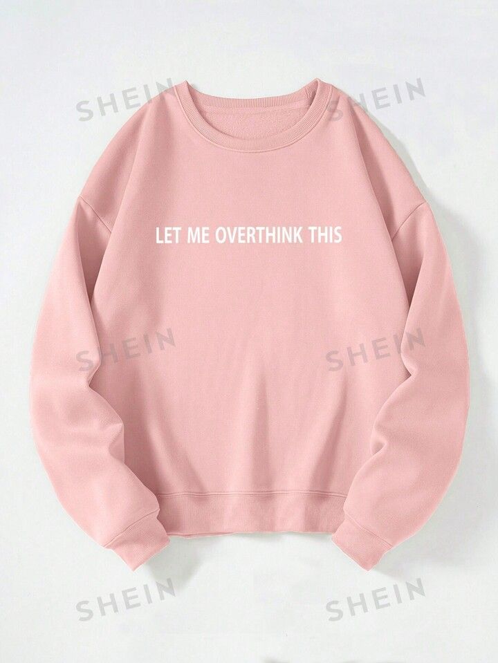 SHEIN LUNE Plus Slogan Graphic Thermal Lined Sweatshirt | SHEIN