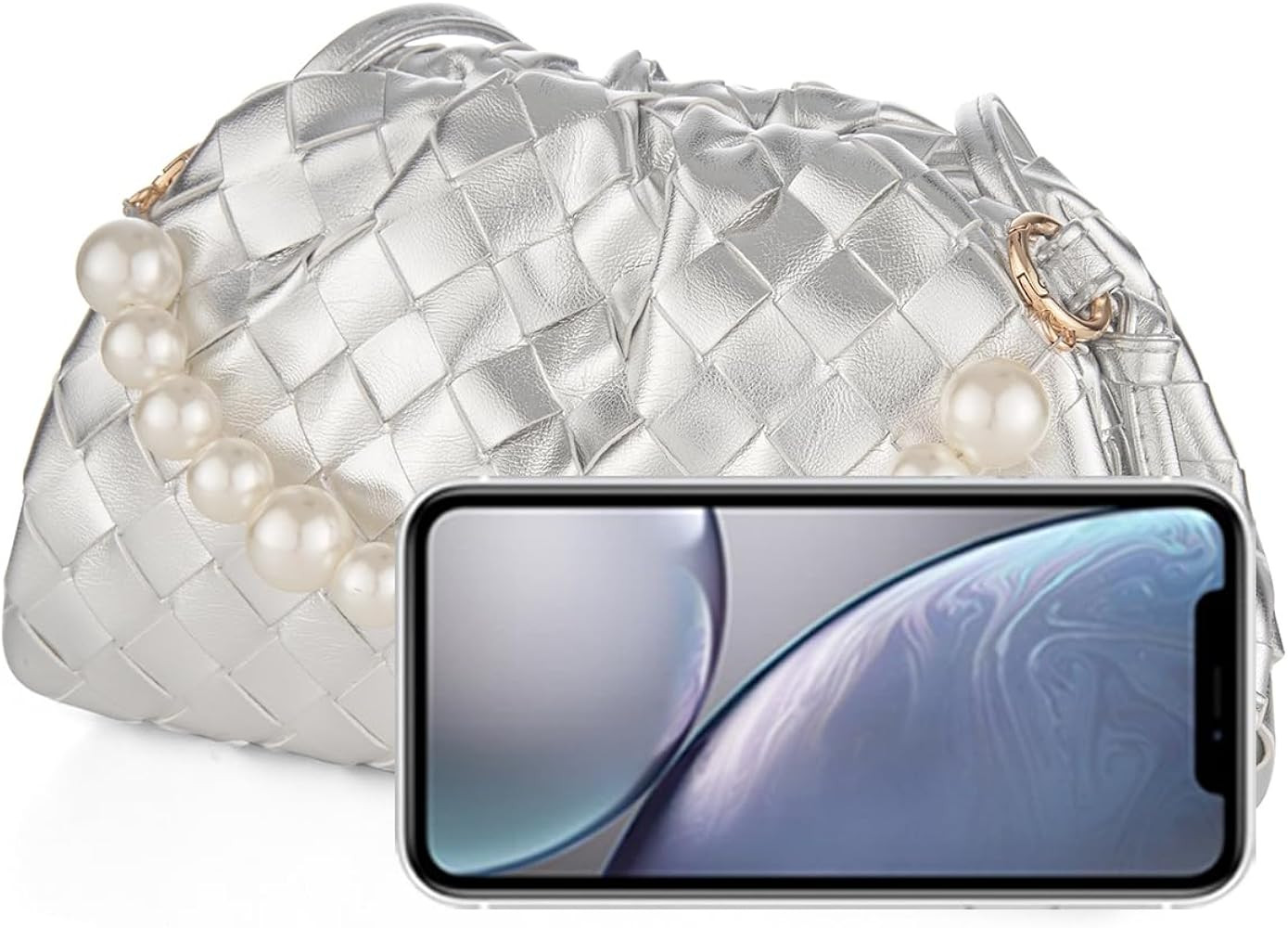 UPSONG Woven Dumpling Crossbody Bag for Women PU Leather Cloud Handbag Clutch Purse Soft Shoulder Ba | Amazon (US)