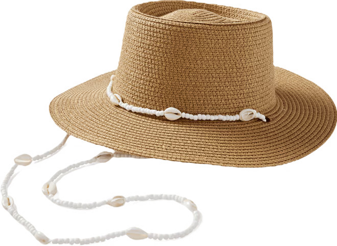 Shell Pearl Boater Hat - Natural | Boston Proper | Boston Proper