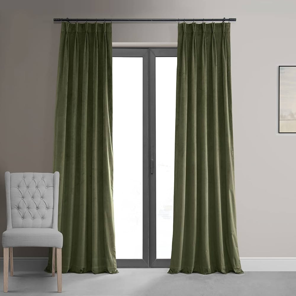 HPD Half Price Drapes Velvet Blackout Curtains/Drapes - 120 Inches Long 1 Panel Blackout Curtain ... | Amazon (US)
