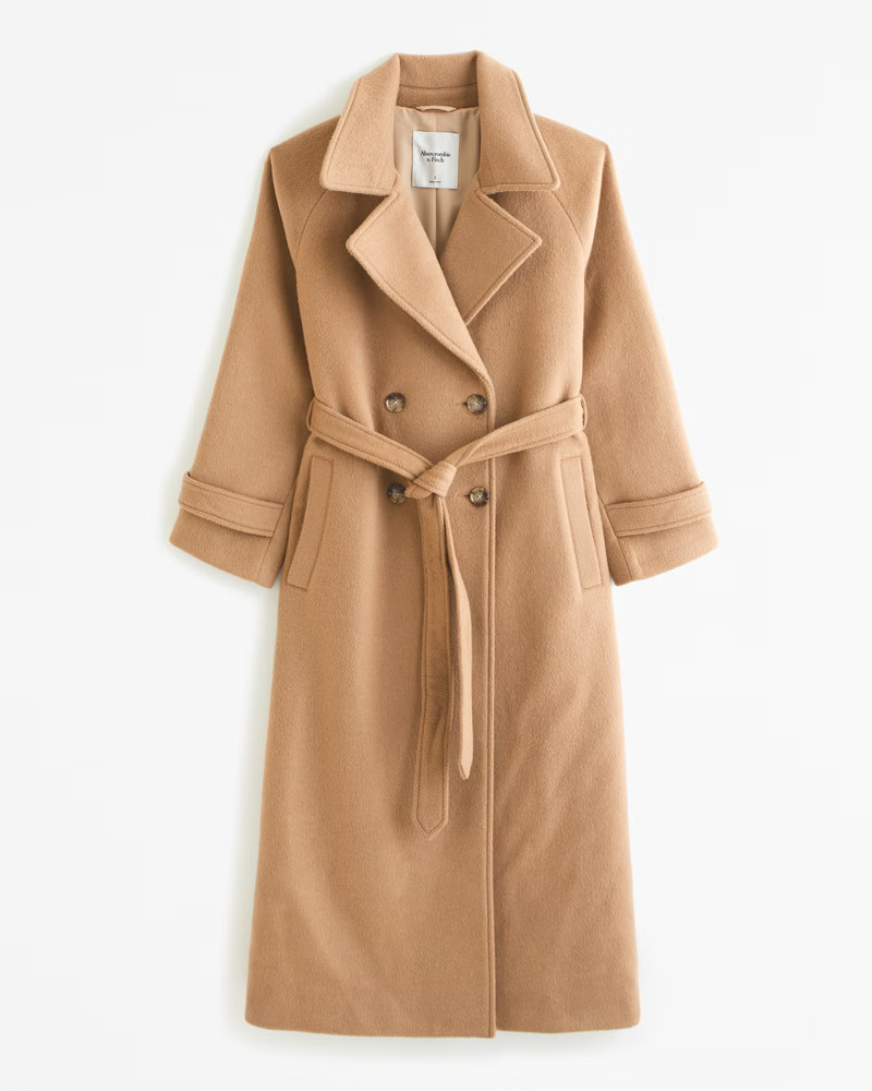 Wool-Blend Trench Coat | Abercrombie & Fitch (US)