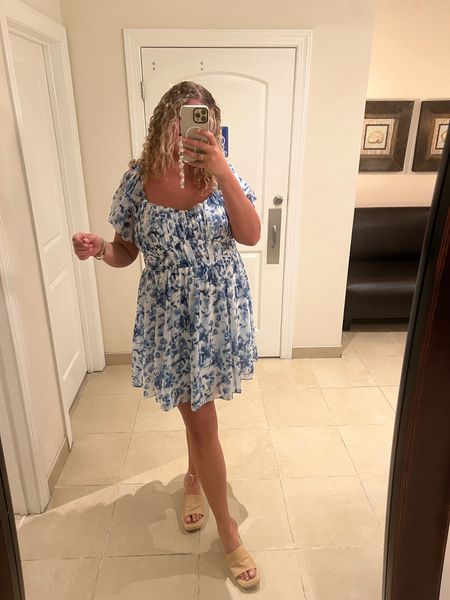 Abercrombie floral summer dresses, vacation outfit idea, summer date night look, summer sandals 

Wearing large long in the dress - im 5’10! 🫶

#LTKunder50 #LTKcurves #LTKstyletip