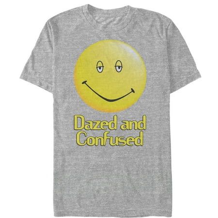Men s Dazed and Confused Big Smiley Logo Graphic Tee Athletic Heather 5X Large | Walmart (US)