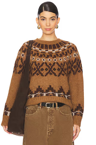 FRAME Fairisle Sweater in Camel Multi from Revolve.com | Revolve Clothing (Global)