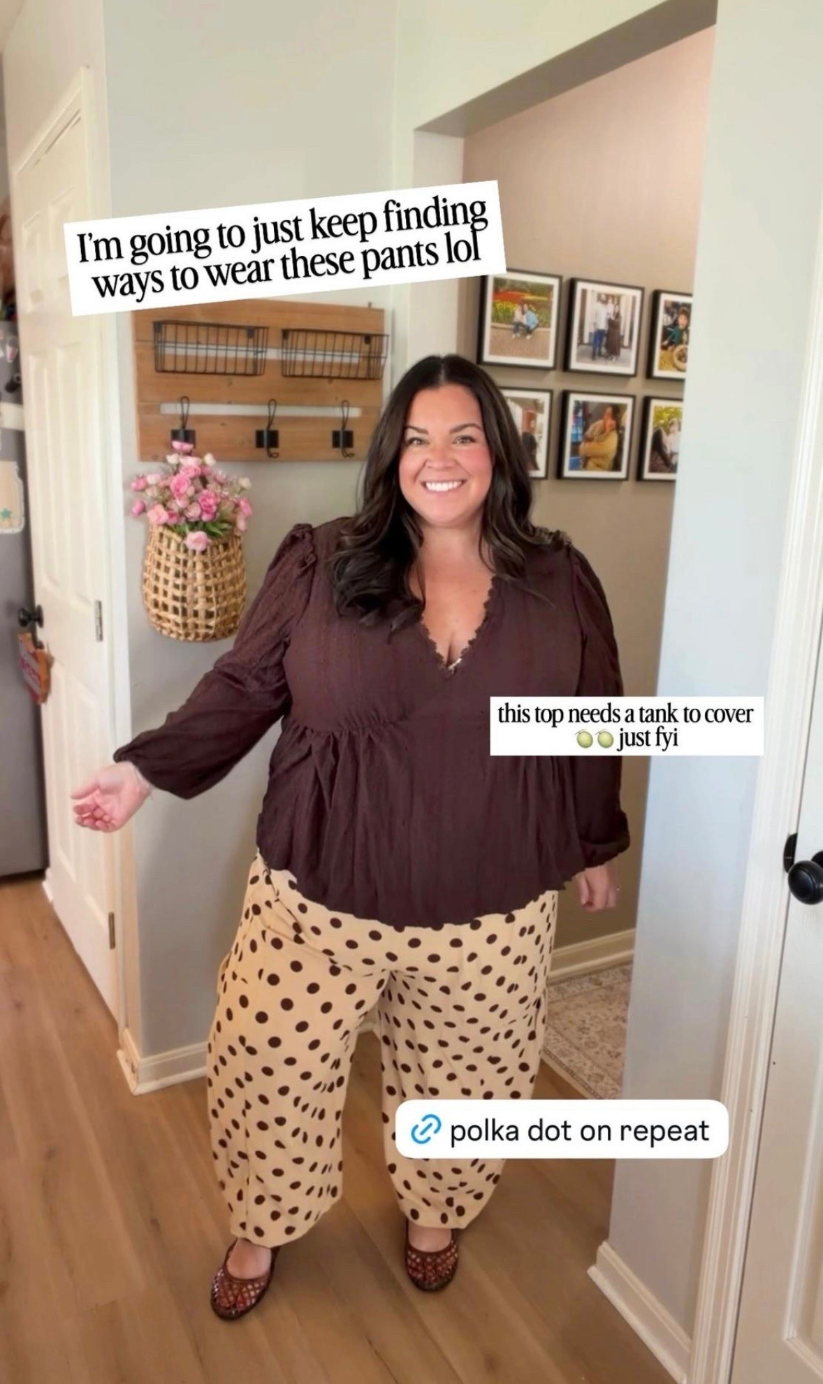 This will be an outfit I wear on repeat this fall. These pants have quickly become one of my favorite pairs to wear, and paired with the brown top, they are even better. This top definitely needs something under it, but it’s so flattering and such a good price. 
Early fall outfit inspiration

#LTKPlusSize #LTKPetite #LTKSeasonal