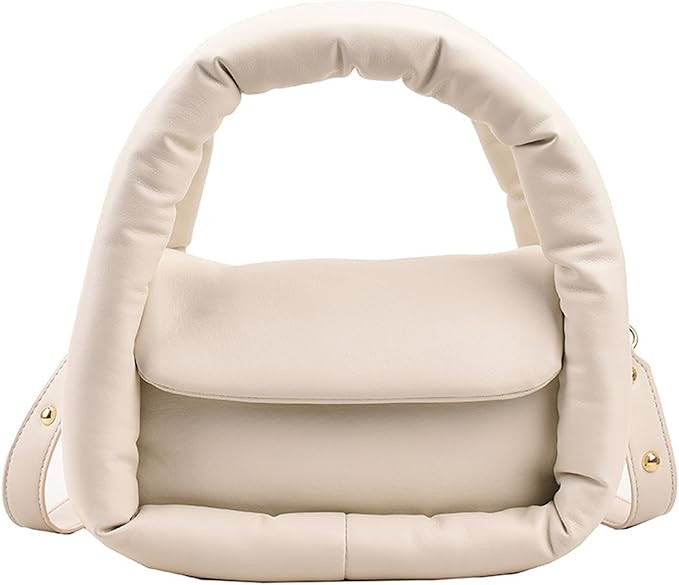 Medium Puffer Bag for Women Padded Pu Leather Satchel Bags Lightweight Top Handle Purses Shoulder... | Amazon (US)