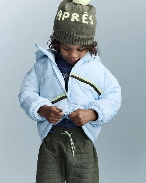 Toddler Boy Zip-Up Hooded Puffer - Light Blue | Carter's Inc