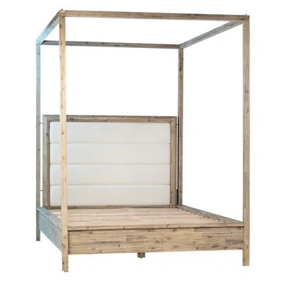 Solid Wood and Upholstered Panel Bed | Wayfair North America