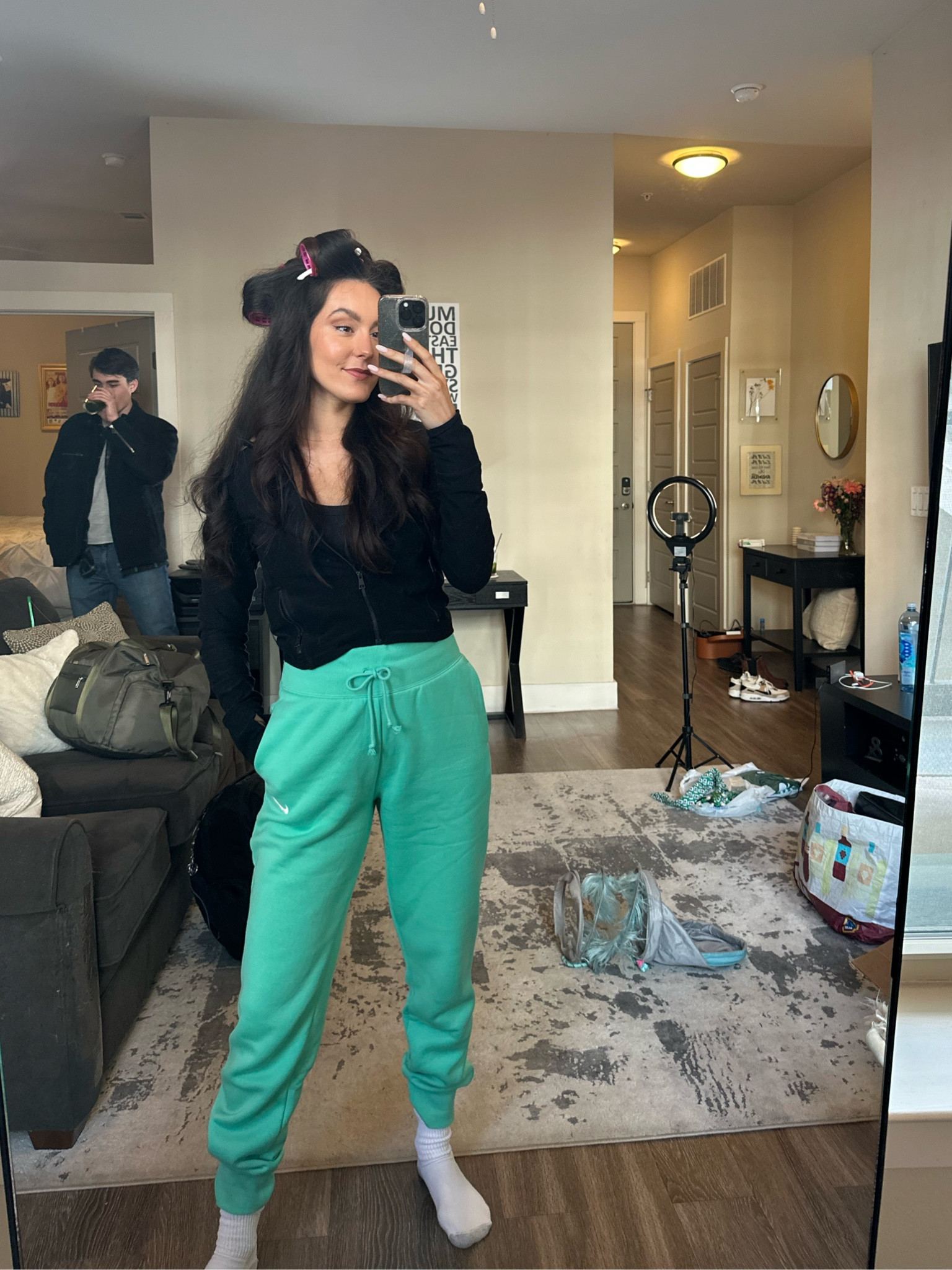 Abercrombie jacket TTS 
Nike sweatpants (size down!) 

#LTKfit #LTKshoecrush