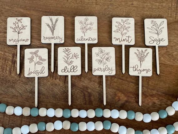 Single Herb Marker Herb Plant Markers Herb Tags Garden | Etsy | Etsy (US)