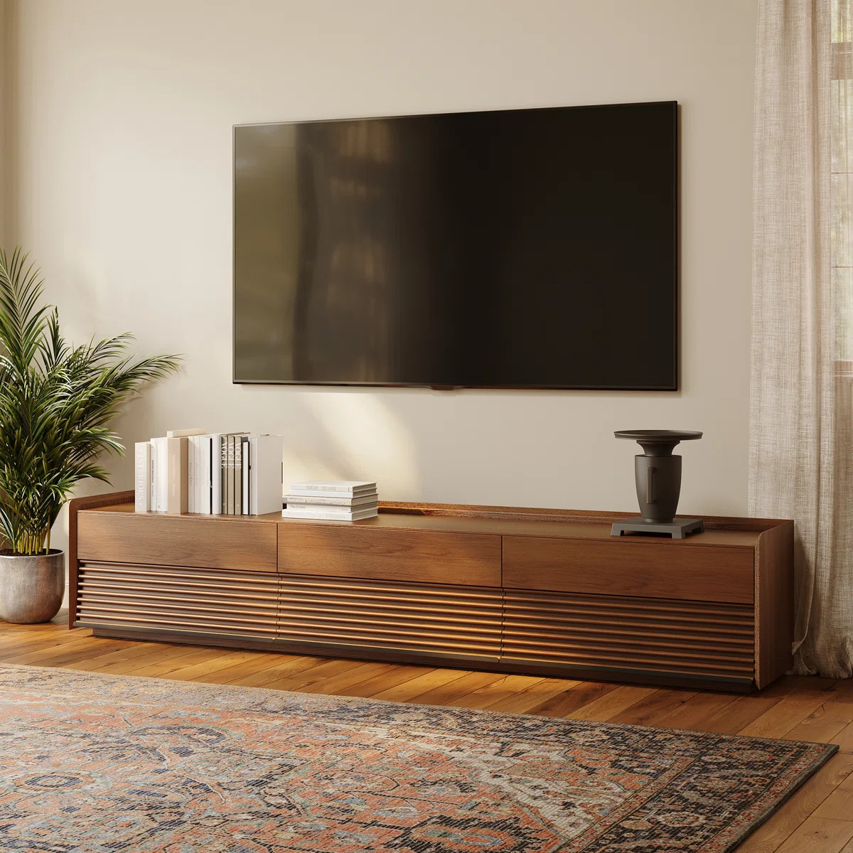 Mid-Century Modern TV Stand with LED Light, Fully Assembled | Wayfair North America