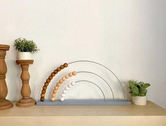 Large abacus/Baby toy/modern abacus/rainbow abacus/Montessori toy/wooden abacus/first birthday pr... | Etsy (US)