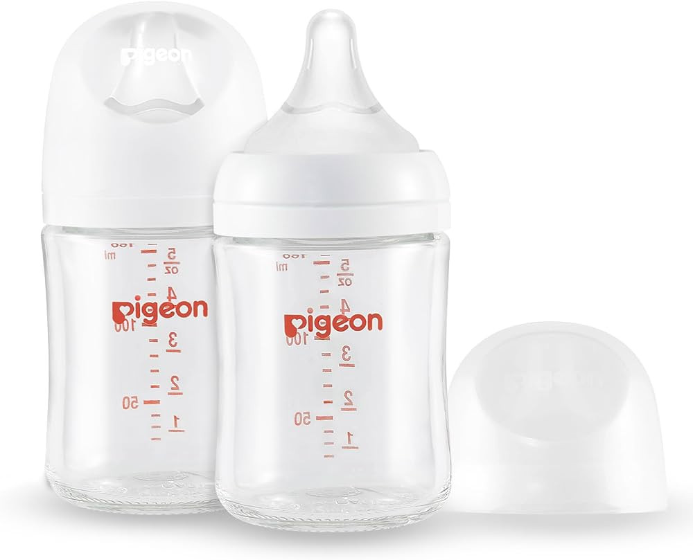Pigeon Glass Nursing Bottle Wide Neck, Anti-Colic, Streamlined Body, Natural Feel, Easy to Clean,... | Amazon (US)