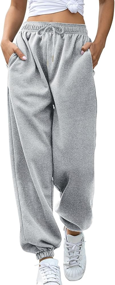 Vemubapis Women Drawstring Sweatpants High Waisted Joggers Cotton Athletic Pants with Pockets | Amazon (CA)