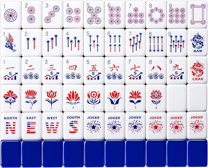 American Mahjong Tile Set – 160 4-Layer Acrylic Tiles, 4 All-in-One Mahjong Tile Racks & Pusher... | Amazon (US)