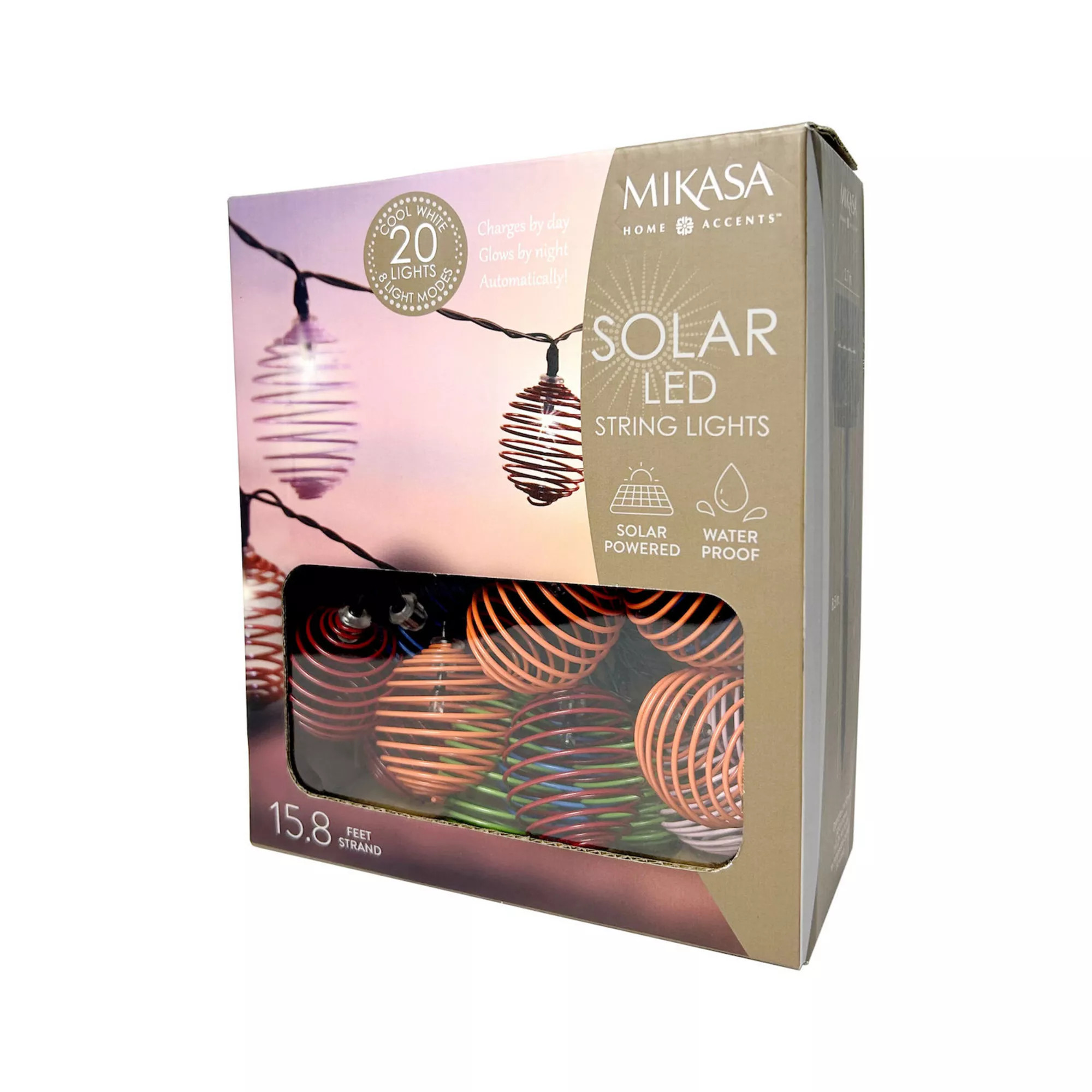 Mikasa Outdoor Waterproof LED Solar Metal Spiral String Lights | Kohl's