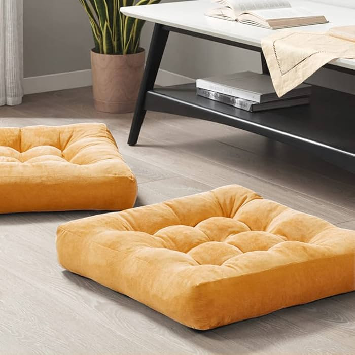 Degrees of Comfort Meditation Floor Pillow Set of 2, Square Large Pillows Seating for Adults, Tuf... | Amazon (US)