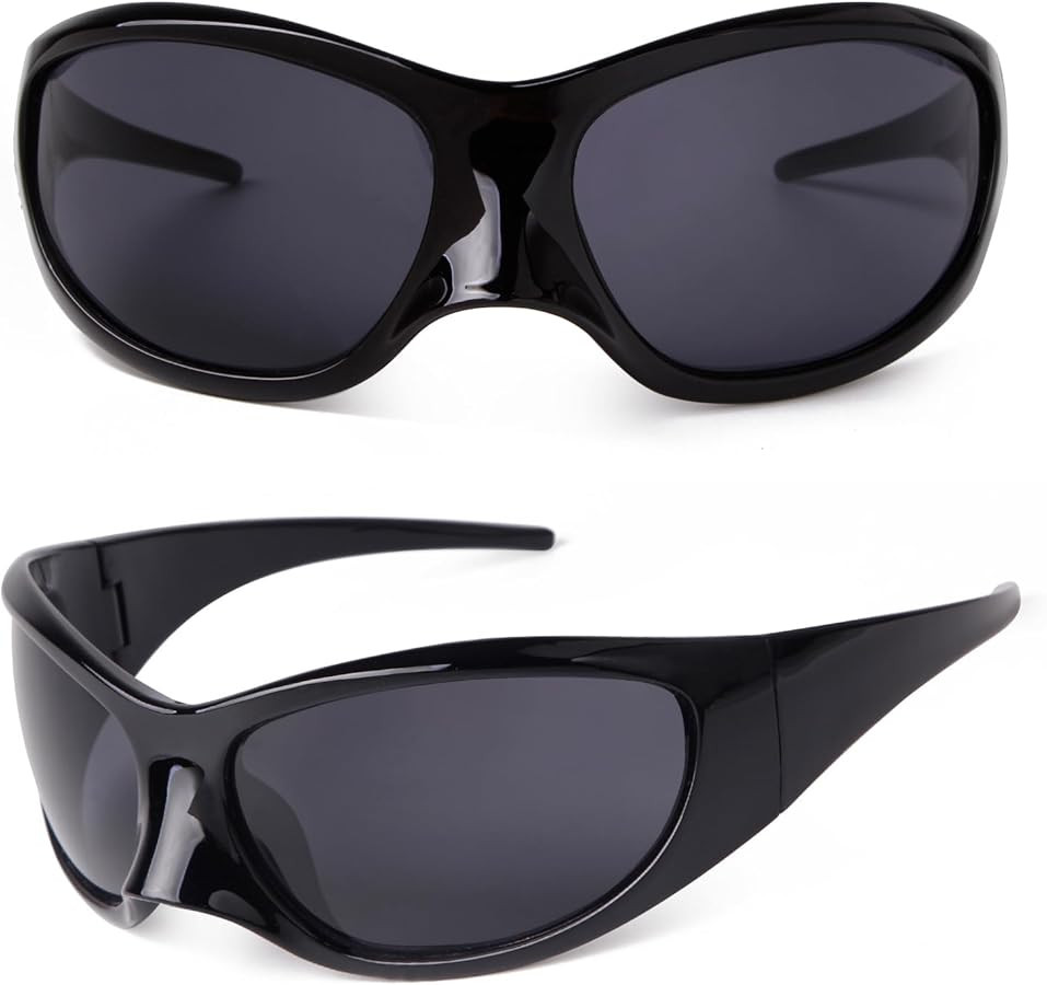 VIA LEECA Fashion Oversized Futuristic Sunglasses for Women Men, Y2K Wrap Around Alien Style Acce... | Amazon (US)