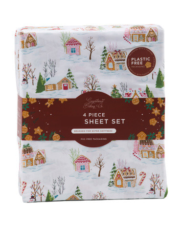 Gingerbread Town House Sheet Set | TJ Maxx
