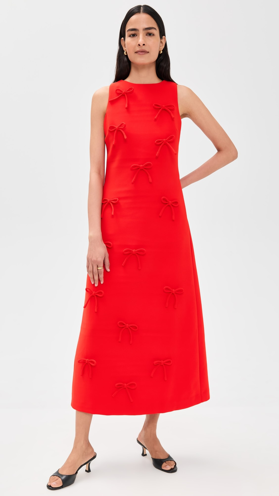 Bow Detailed Sleeveless Midi Dress | Shopbop