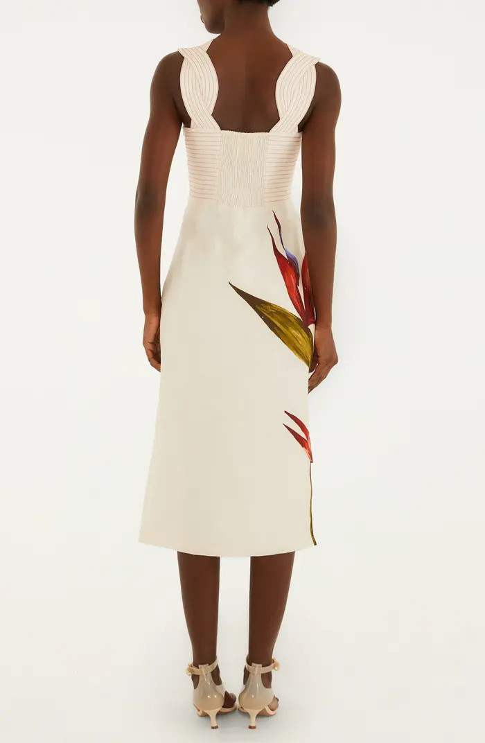 Strelitzia Placed Floral Linen Dress | Nordstrom