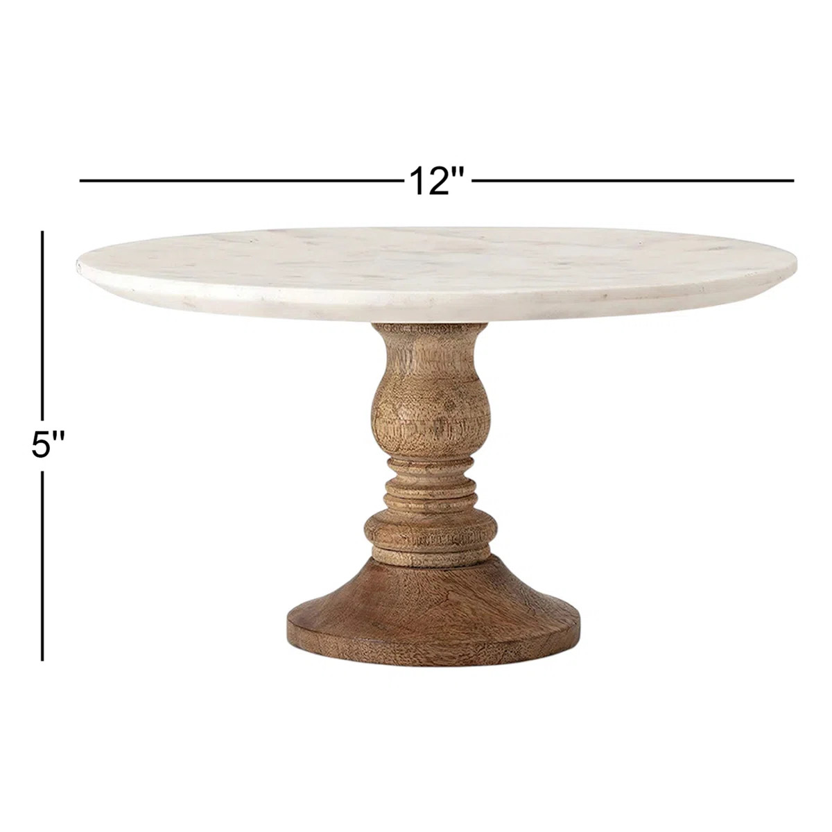 Lissa Marble and Wood Cake Stand | Wayfair North America