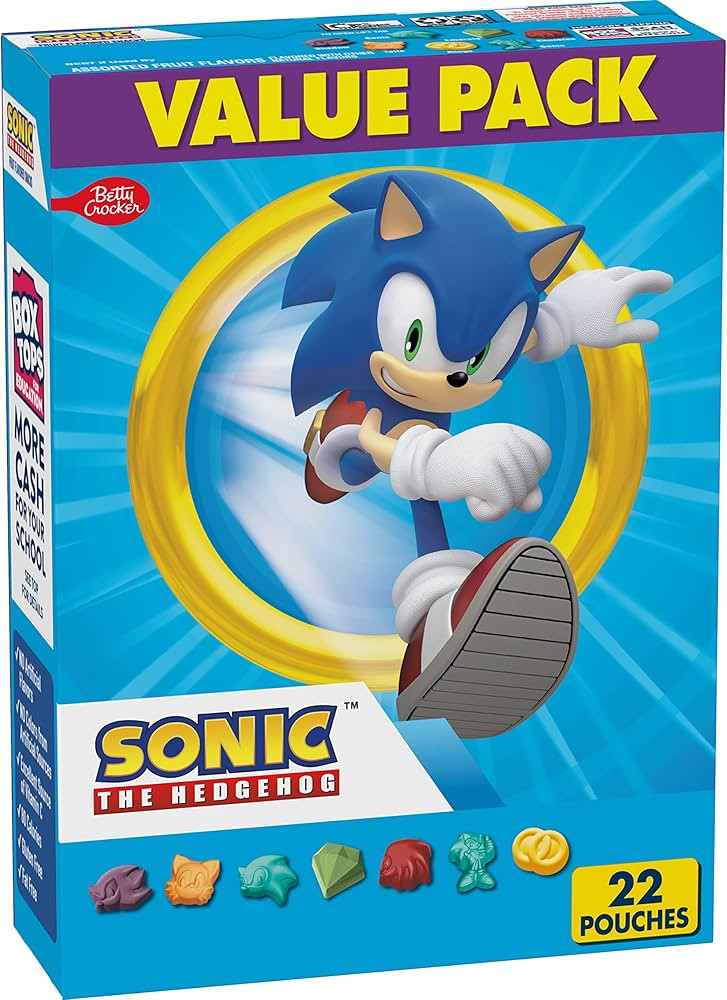 Sonic The Hedgehog Fruit Flavored Snacks, Treat Pouches, Gluten Free Snack, Value Pack, 22 Ct, 17... | Amazon (US)