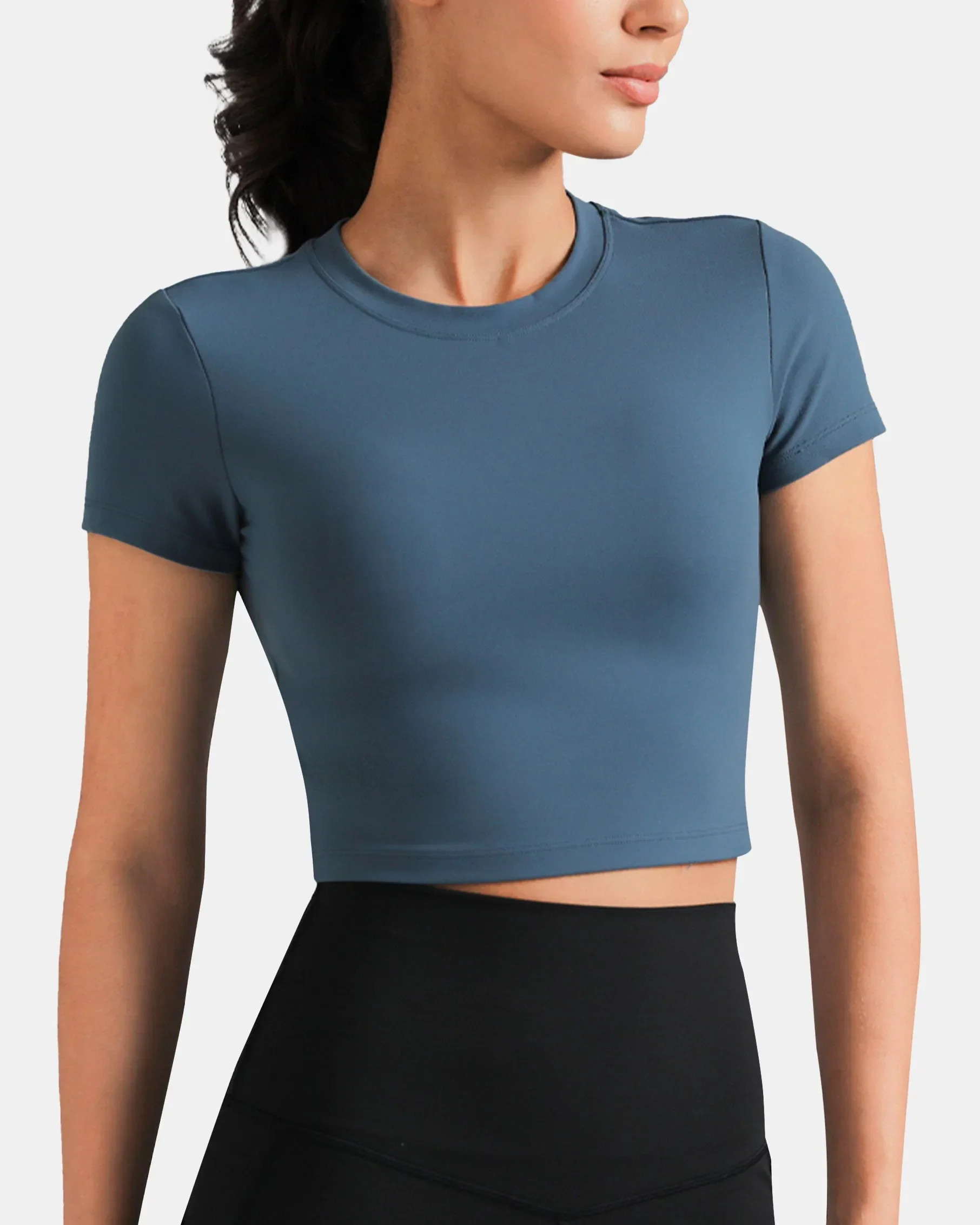 Dreamlux Short Sleeve Cropped Workout Shirt w/ Crisscross Back | Colorfulkoala Affiliate Program