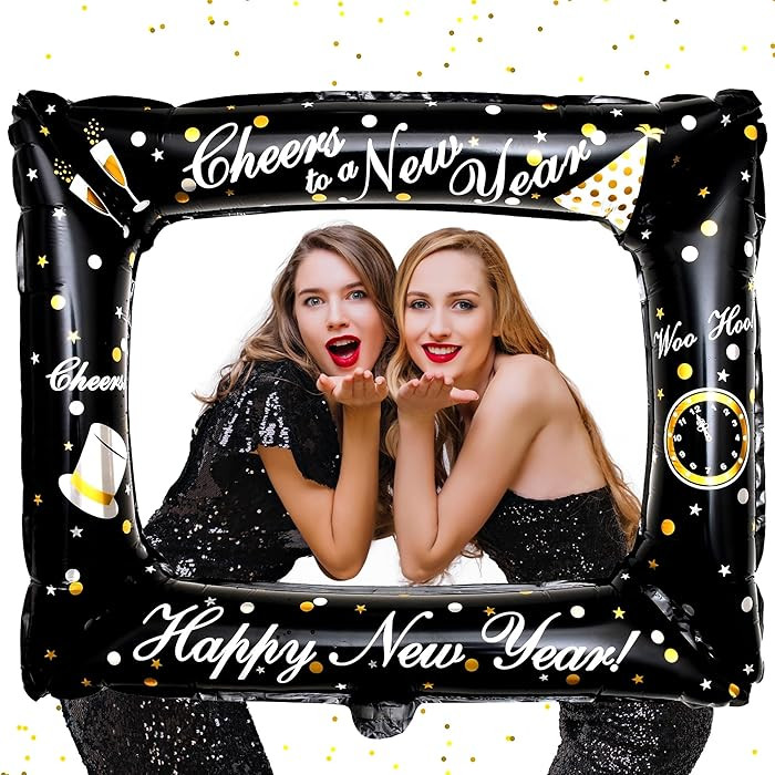 KatchOn, New Year Eve Photo Booth Frame - Pack of 2, Inflatable New Year Eve Photo Booth Props 20... | Amazon (US)