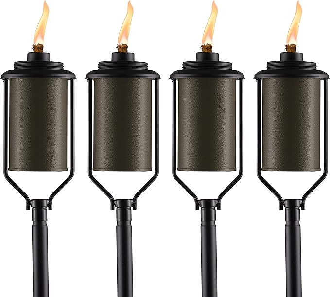 TIKI Brand 1121124 Simply Metal Easy Install 4pk Torch, Bronze | Amazon (US)
