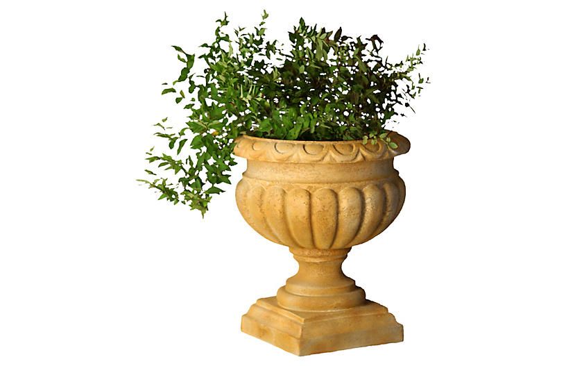 21" Fluted Urn, Brown | One Kings Lane