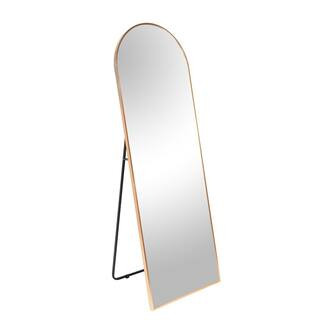 Edendirect 65 in. H x 22 in. W Gold Arch Floor Mirror Metal Modern Classic Full-Length Floor Standin | The Home Depot