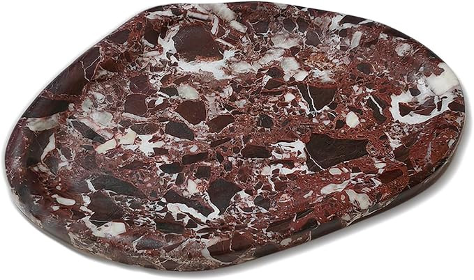 Natural Purplered Marble Tray for Jewelry, Food, Home Decor, Vanity,Dresser Storage,Irregular Sto... | Amazon (US)